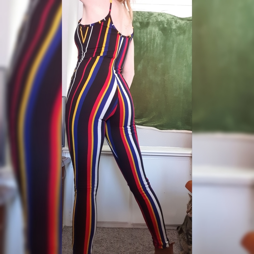 Striped fashion nova body suit